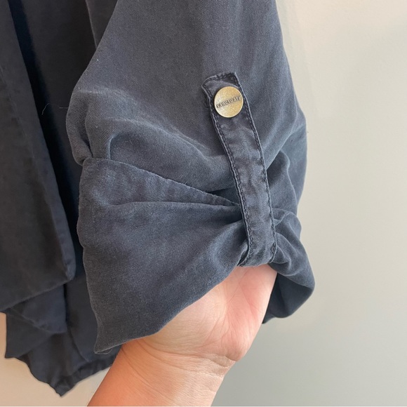 SANCTUARY Waterfall Drape Roll Sleeve Jacket - Navy, Size L - Picture 5 of 11